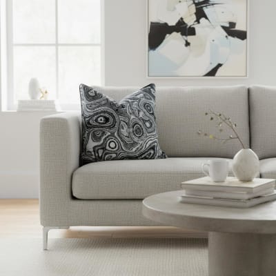 FUNDA DE COJÍN MARBLE BLACK SATIN