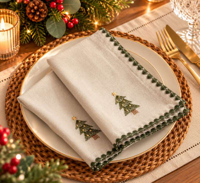 SET X2 SERVILLETAS DE TELA PINO ARTESANAL
