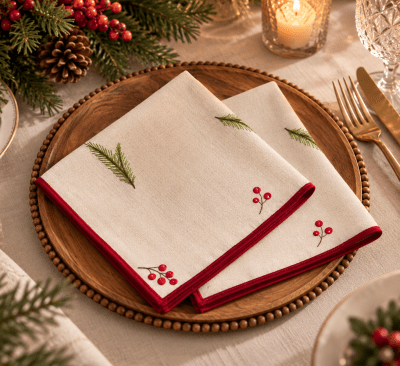 SET X2 SERVILLETAS DE TELA BRISA NAVIDAD
