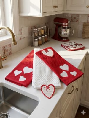 SET X3 SECADORES/TOALLAS LOVE DECOR