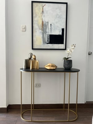 CONSOLA RECIBIDOR OVALADA GRAFITO