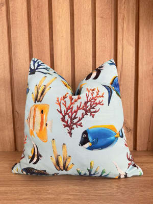 FUNDA DE COJÍN PLAYA ACUARIO MARINO