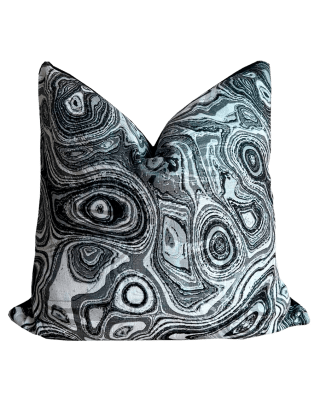 FUNDA DE COJÍN MARBLE BLACK SATIN