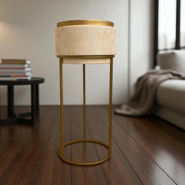 MACETERO DE PISO KIOTO DORADO1