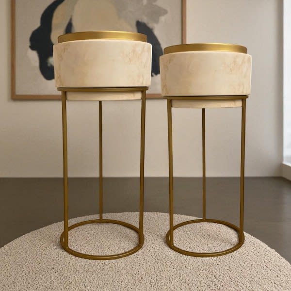 MACETERO DE PISO KIOTO DORADO2