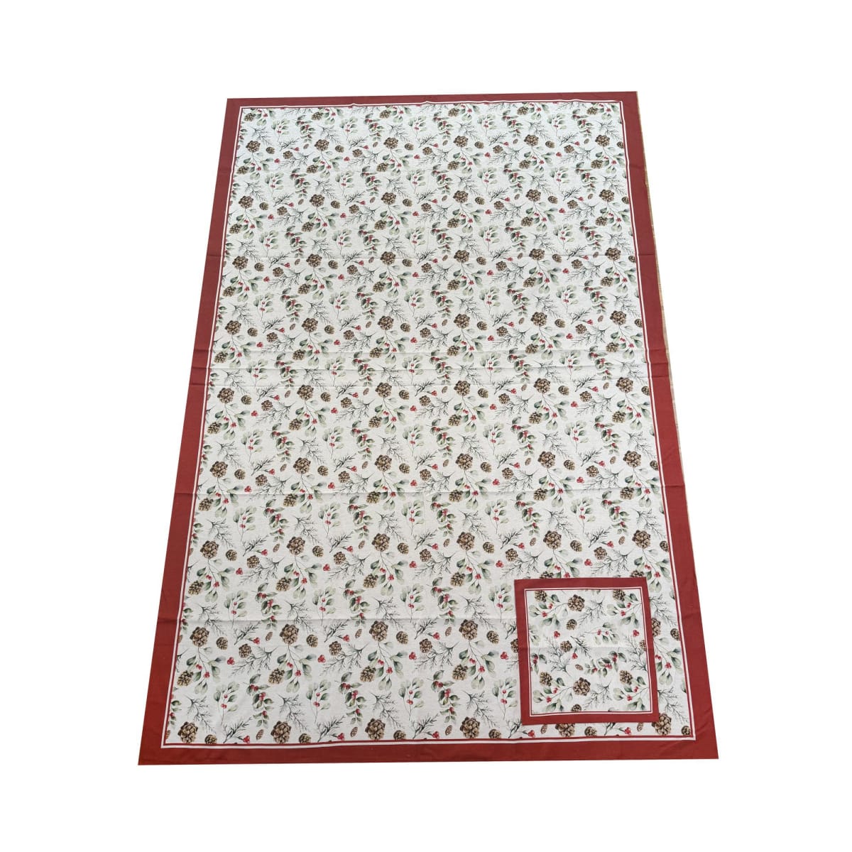JUEGO DE MANTEL Y 8 SERVILLETAS PIÑAS DE PINO2