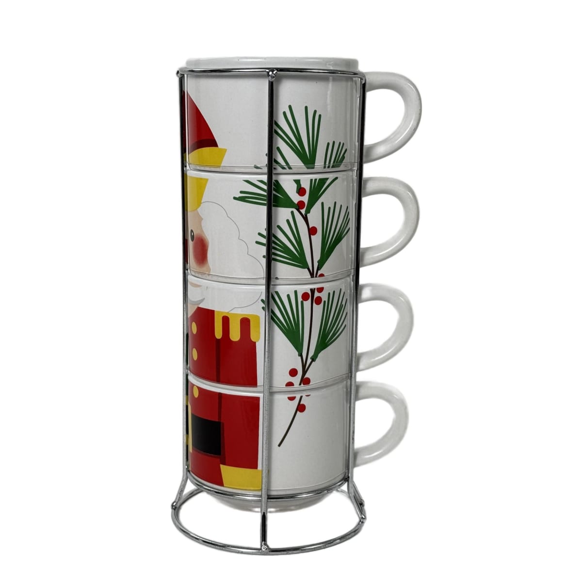 SET DE TAZAS NAVIDEÑAS CASCANUECES CON BASE (4 PZS)3