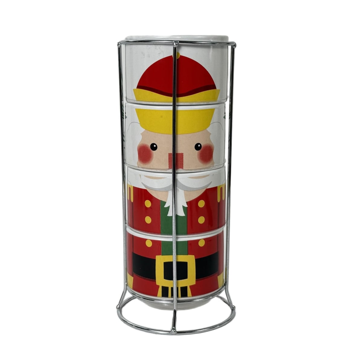 SET DE TAZAS NAVIDEÑAS CASCANUECES CON BASE (4 PZS)4