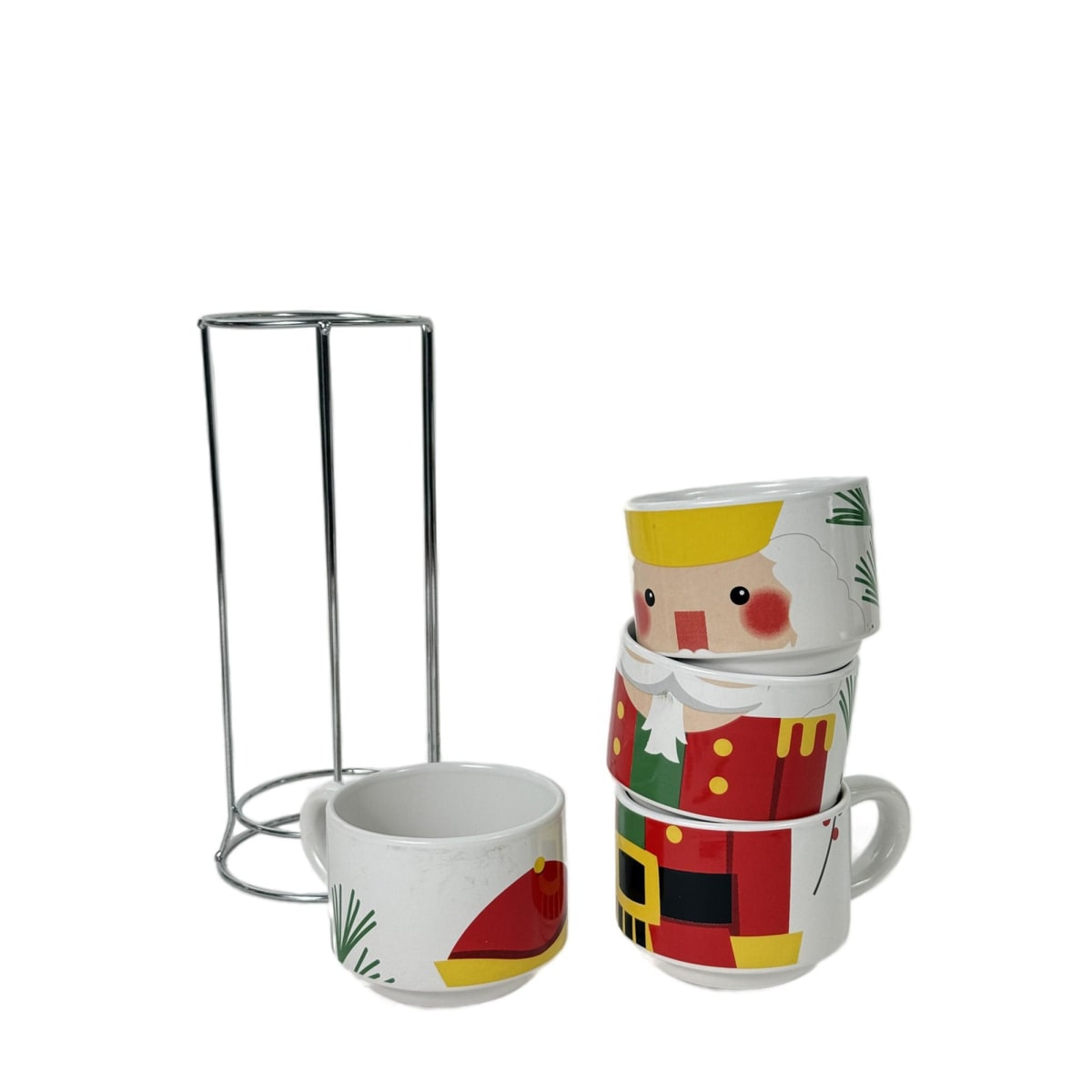 SET DE TAZAS NAVIDEÑAS CASCANUECES CON BASE (4 PZS)2