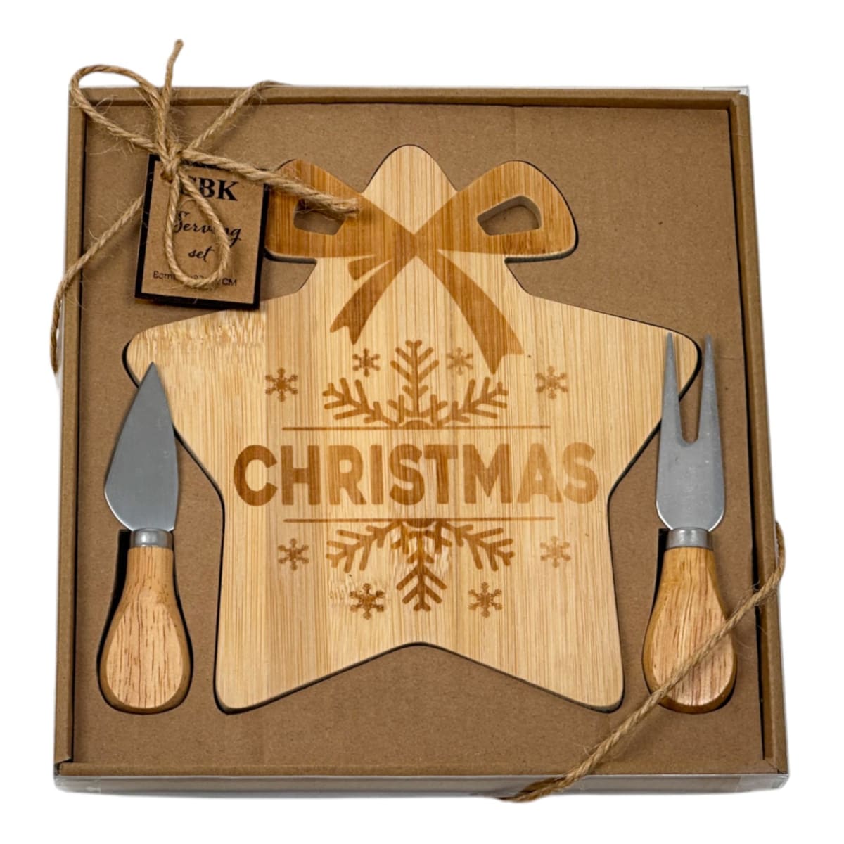 TABLA DE QUESOS Y PIQUEOS ESTRELLA NAVIDAD 3PCS5