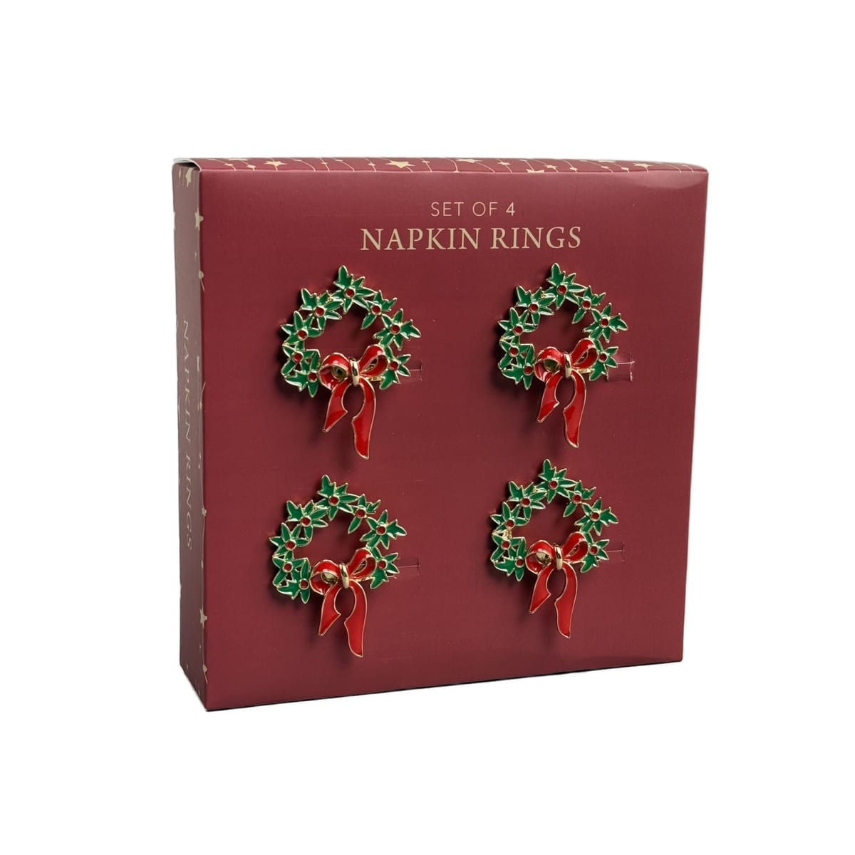 SET X4 ANILLOS DE SERVILLETA CORONA NAVIDAD3
