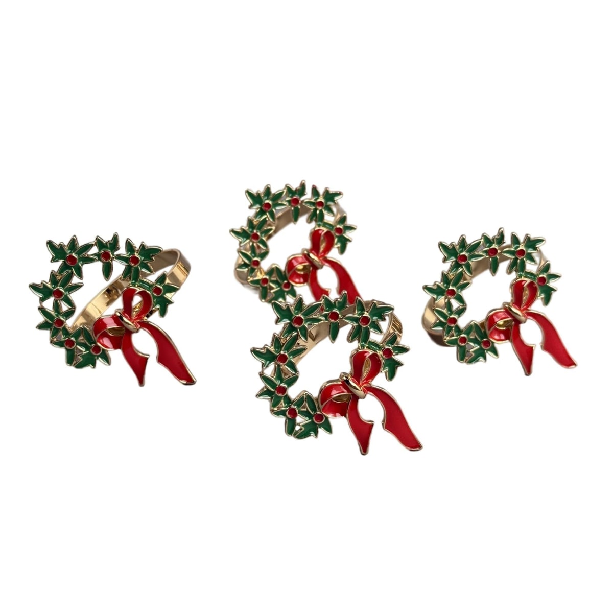 SET X4 ANILLOS DE SERVILLETA CORONA NAVIDAD2