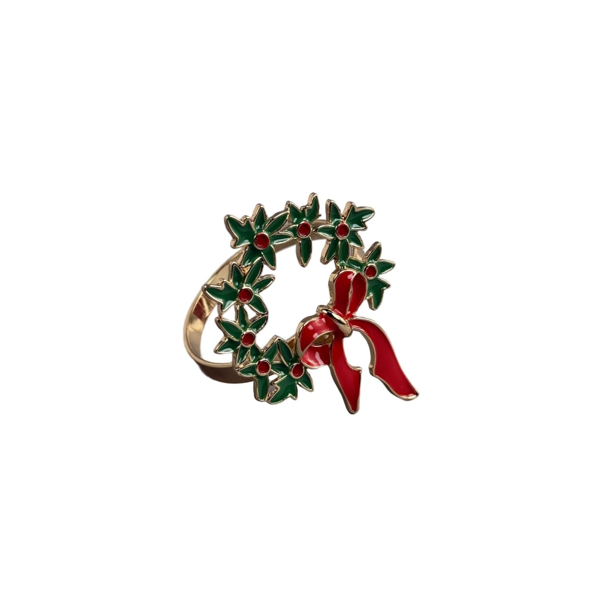 SET X4 ANILLOS DE SERVILLETA CORONA NAVIDAD4