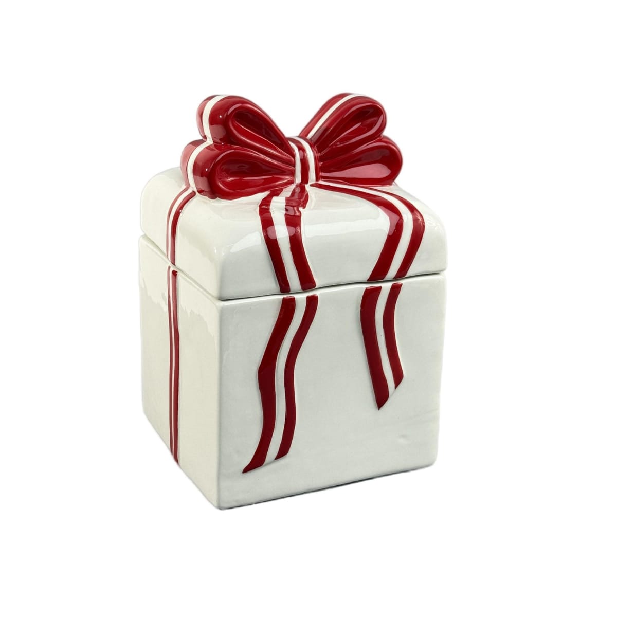 GALLETERO NAVIDEÑO DE CERÁMICA CAJA DE REGALO BLANCA4