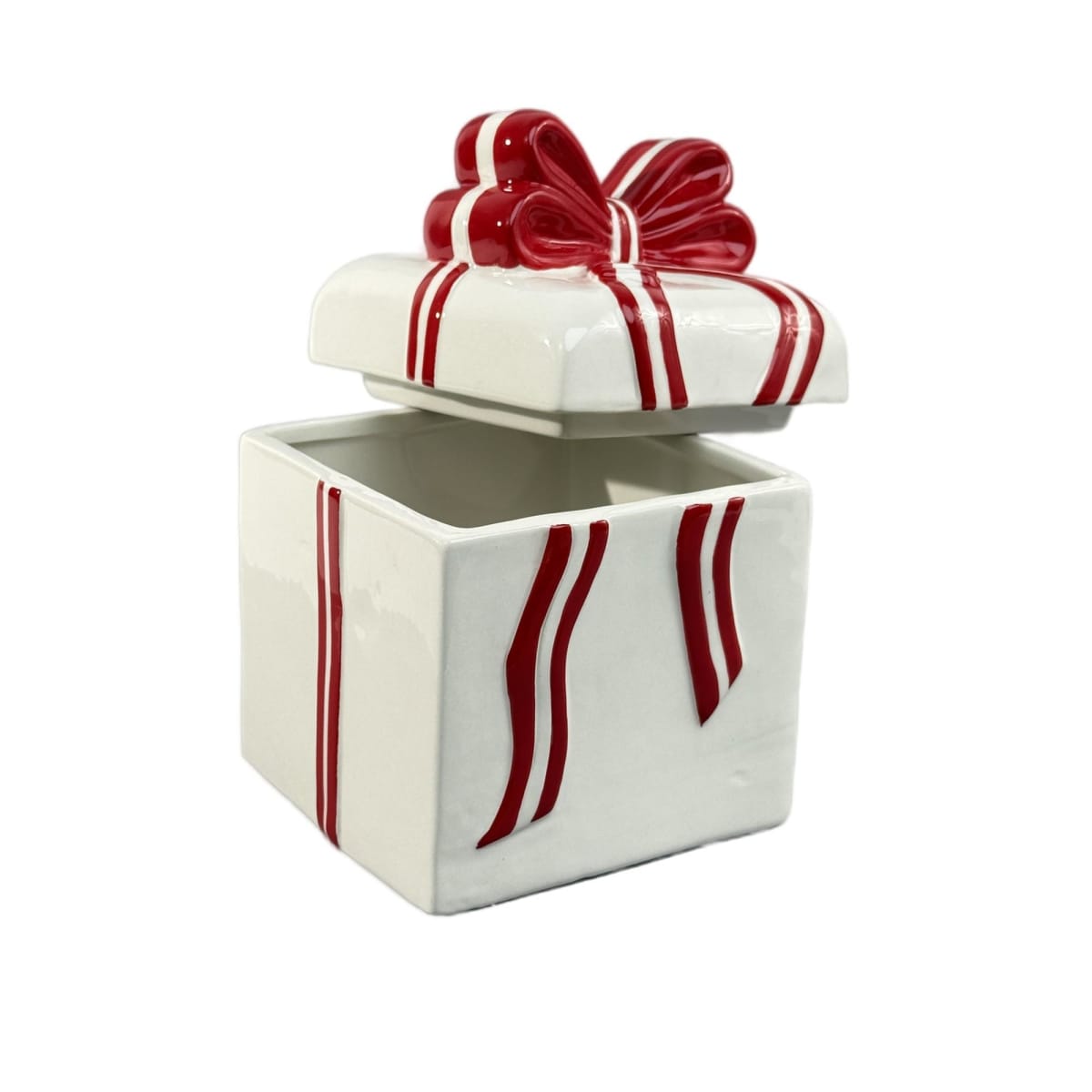 GALLETERO NAVIDEÑO DE CERÁMICA CAJA DE REGALO BLANCA3