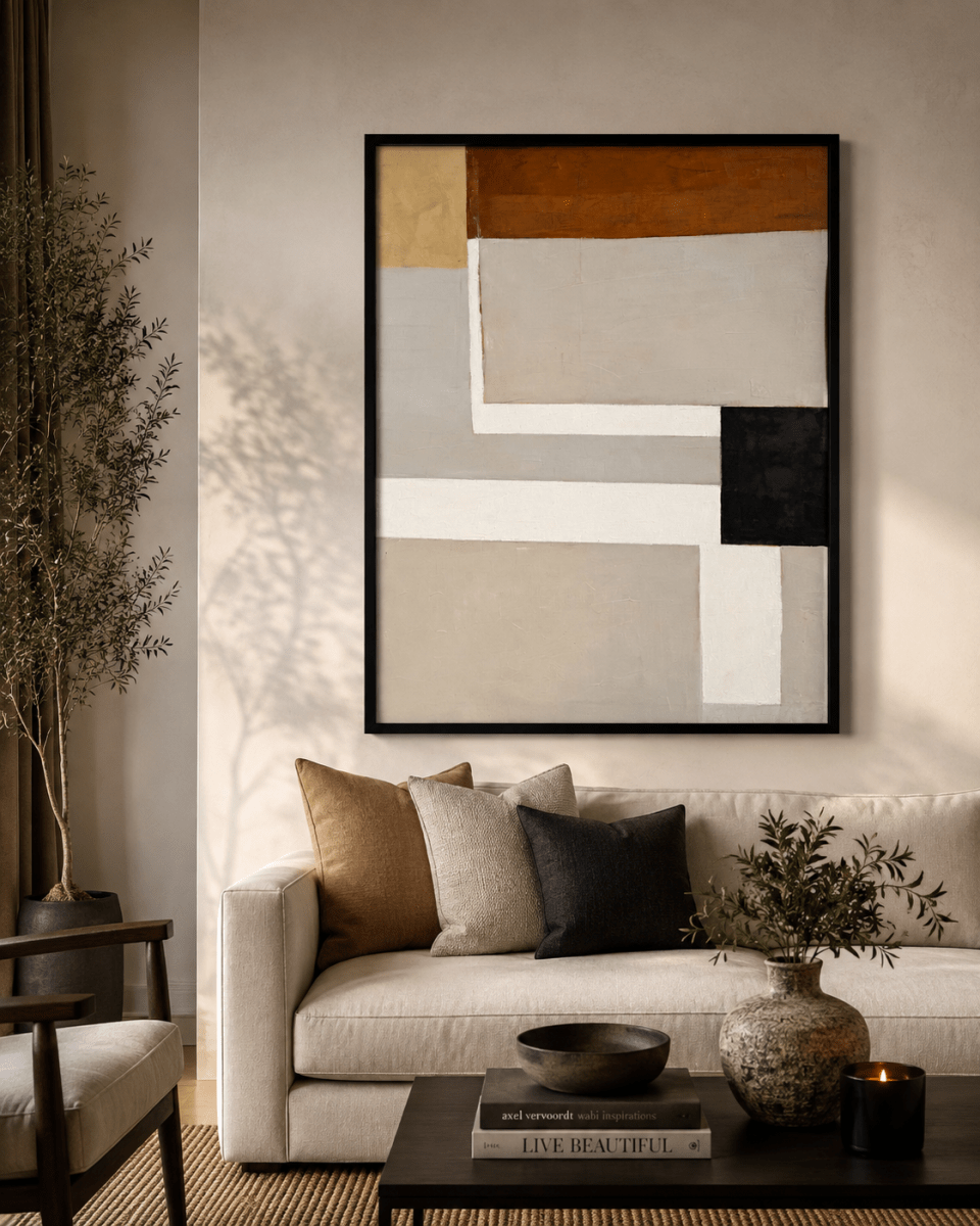 CUADRO AL ÓLEO GEOMETRÍA NEUTRA1