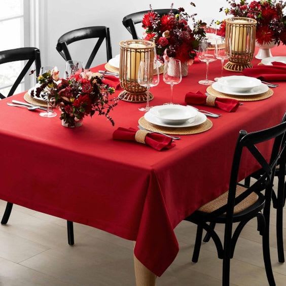MANTEL DE MESA ALGODÓN ROJO1