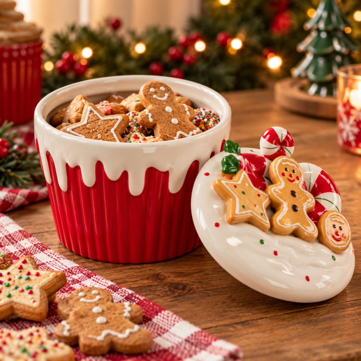 GALLETERO NAVIDEÑO DE CERÁMICA CUPCAKE JENGIBRE1