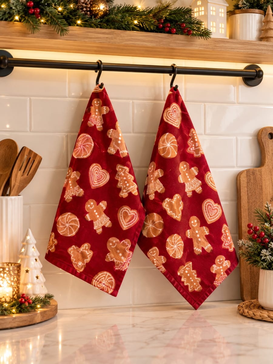 SET X2 SECADORES NAVIDEÑOS GINGERBREAD RED1