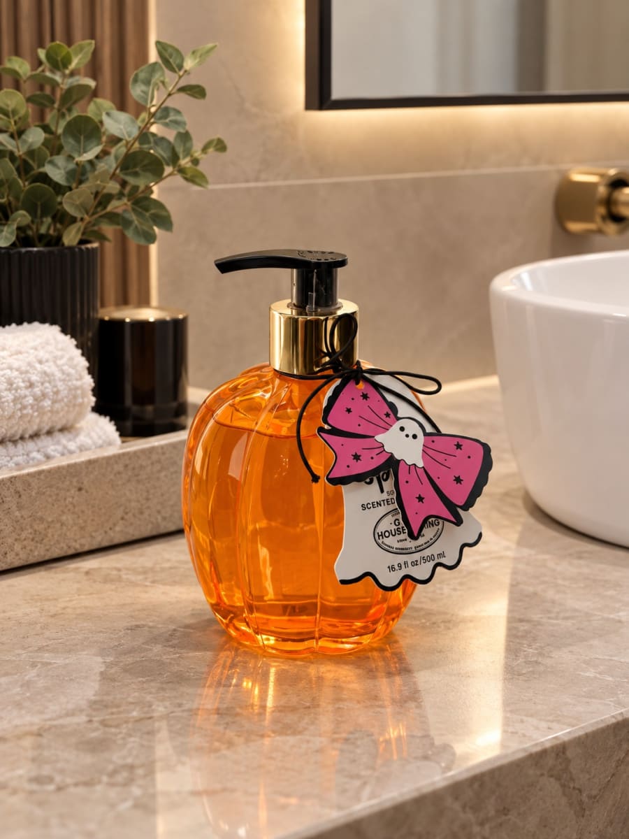 Dispensador Calabaza + Jabón Líquido Aromatizado (500 ml)1