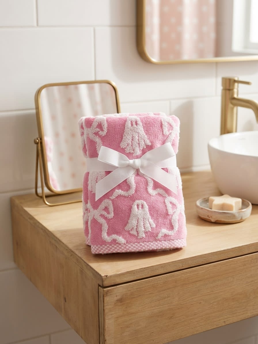 SET X2 TOALLAS DE MANO PINK GHOST COQUETTE1