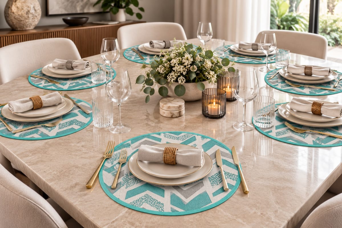 SET X8 INDIVIDUALES AQUA CORAL REDONDO