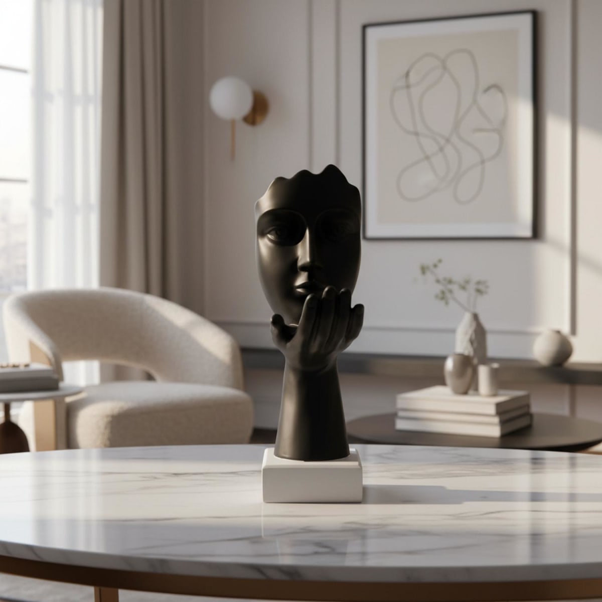 ADORNO ESCULTURA DE CARA DECOR