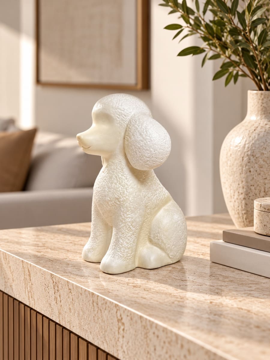 ADORNO PERRO POODLE BIANCO