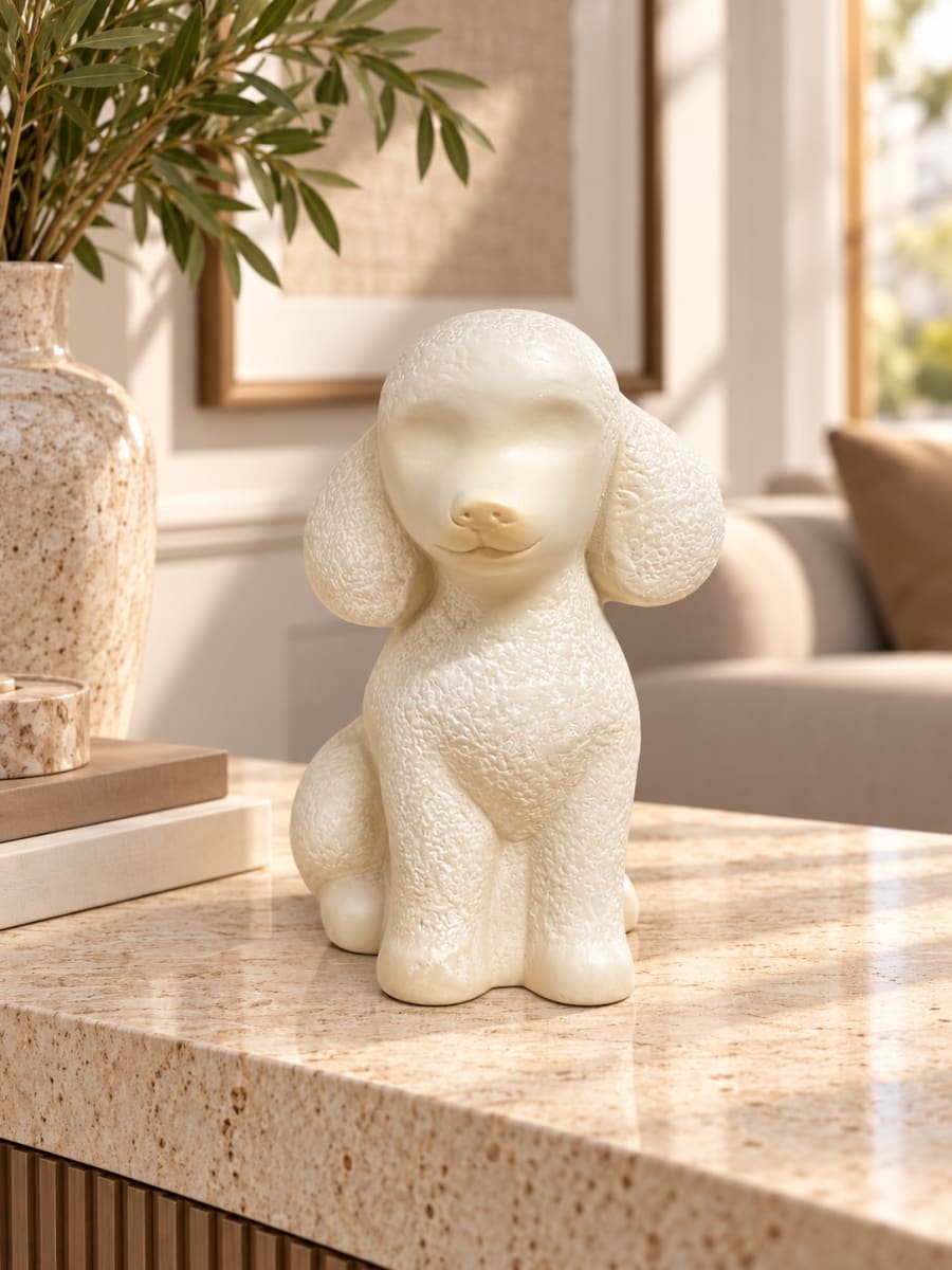 ADORNO PERRO POODLE BIANCO2