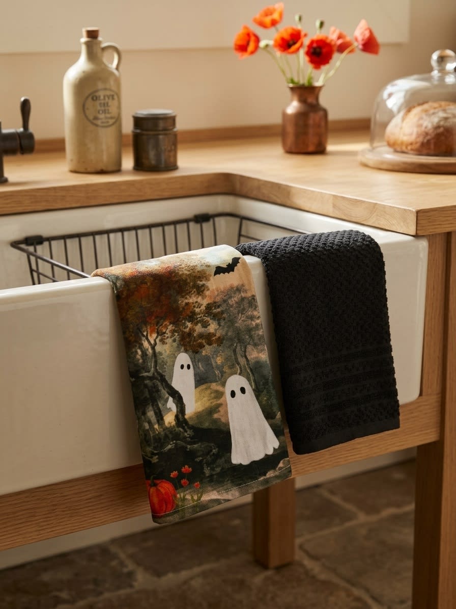SET X2 SECADORES DE COCINA HALLOWEEN BOO1