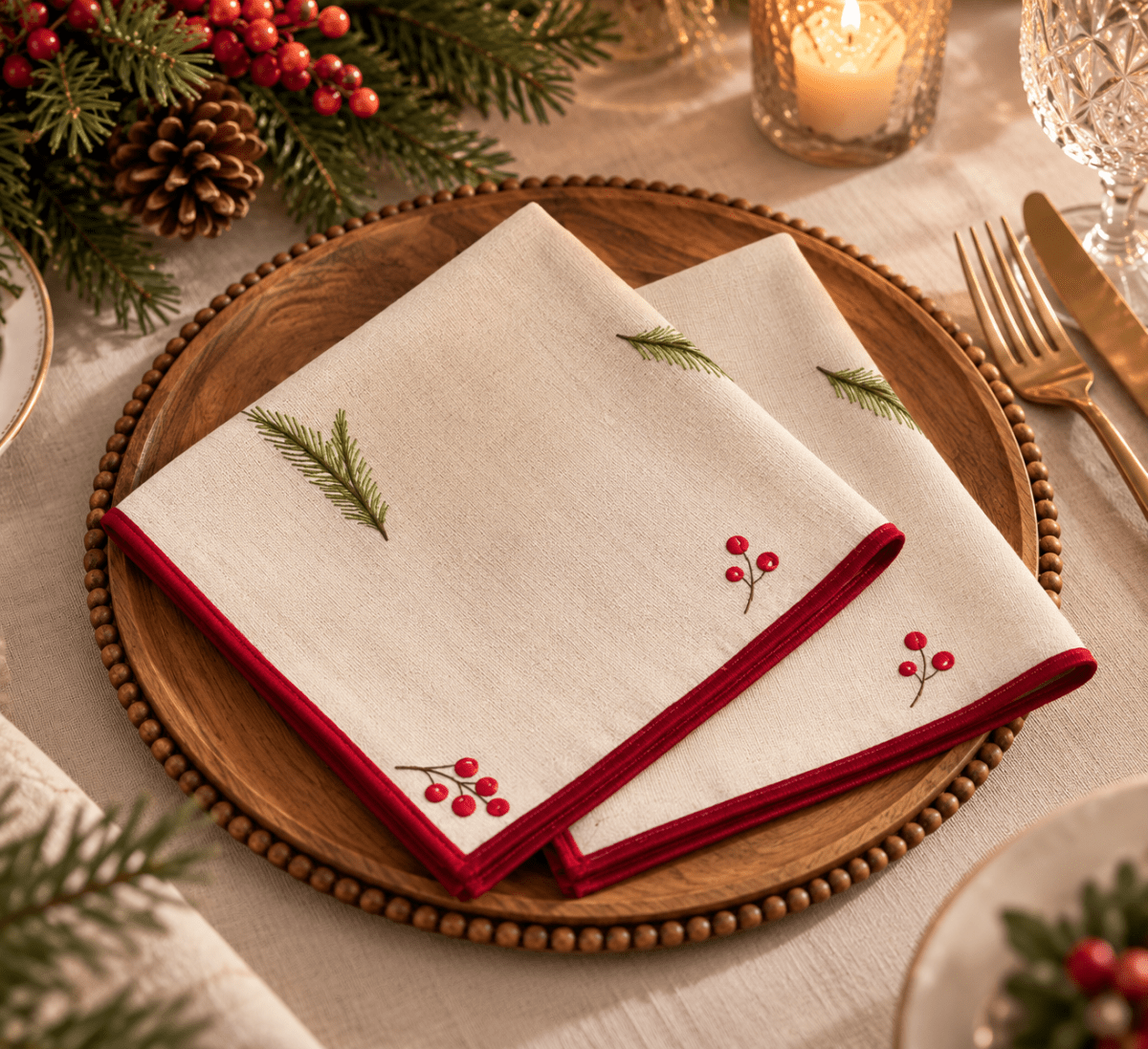 SET X2 SERVILLETAS DE TELA BRISA NAVIDAD1