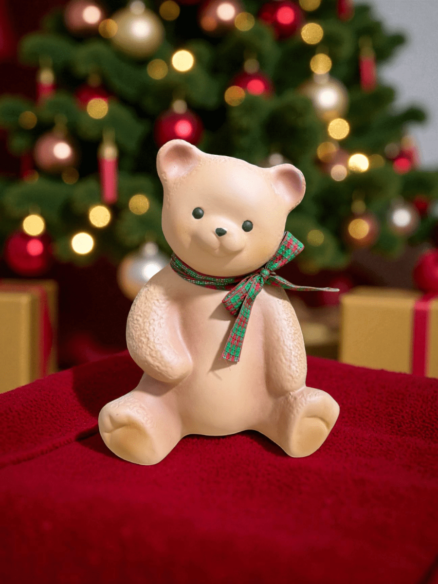 ADORNO OSO DE PELUCHE NAVIDAD LAZO1