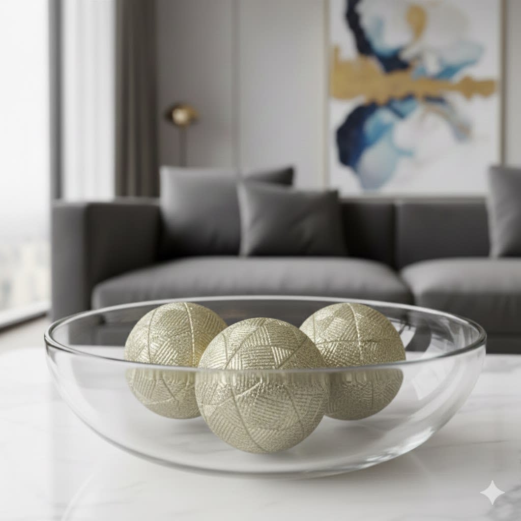 JUEGO DE ESFERAS DECORATIVAS STARDUST 3PCS