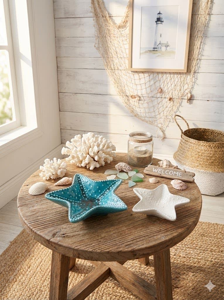 PACK X2 DE ADORNO BANDEJA ESTRELLAS MARINAS