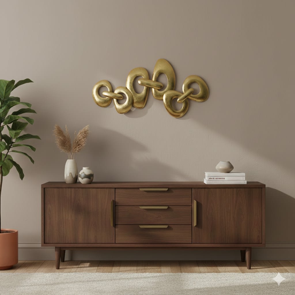 ESCULTURA PLACA DE PARED ANILLOS