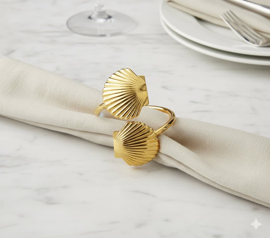 SET DE 6 AROS DE SERVILLETA CARACOLE PLAYA