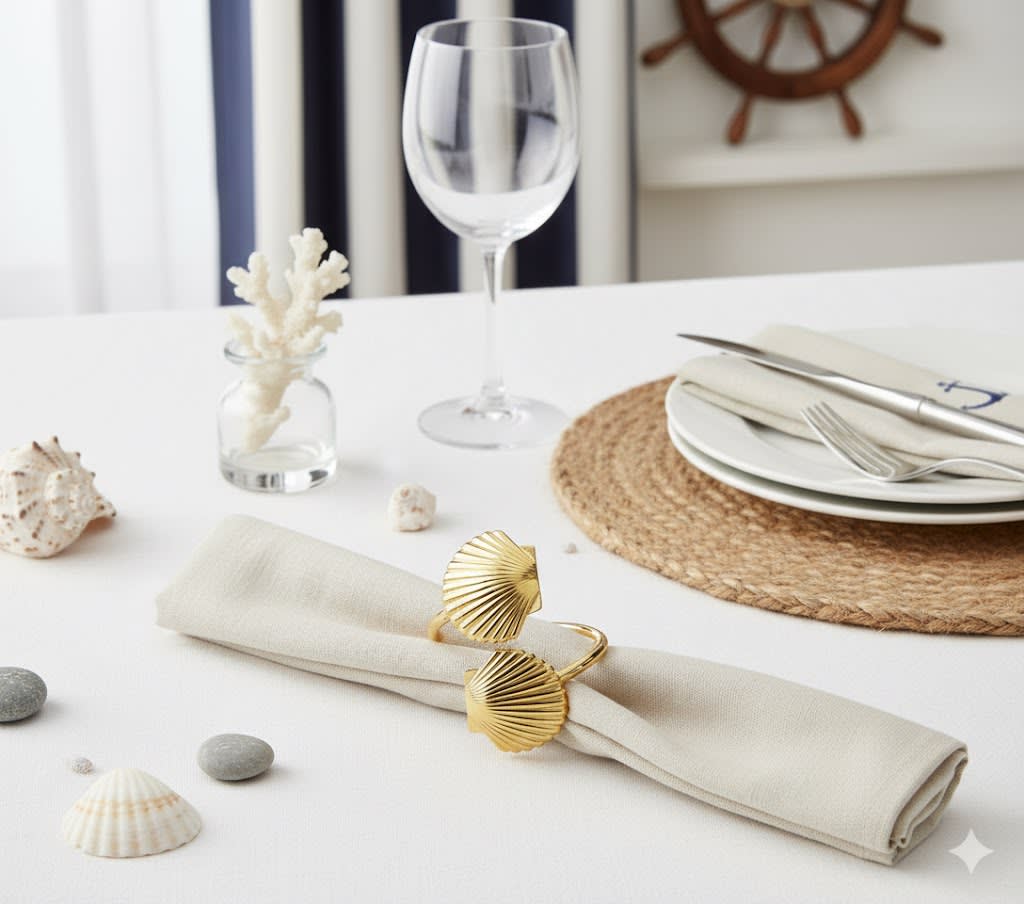 SET DE 6 AROS DE SERVILLETA CARACOLE PLAYA2