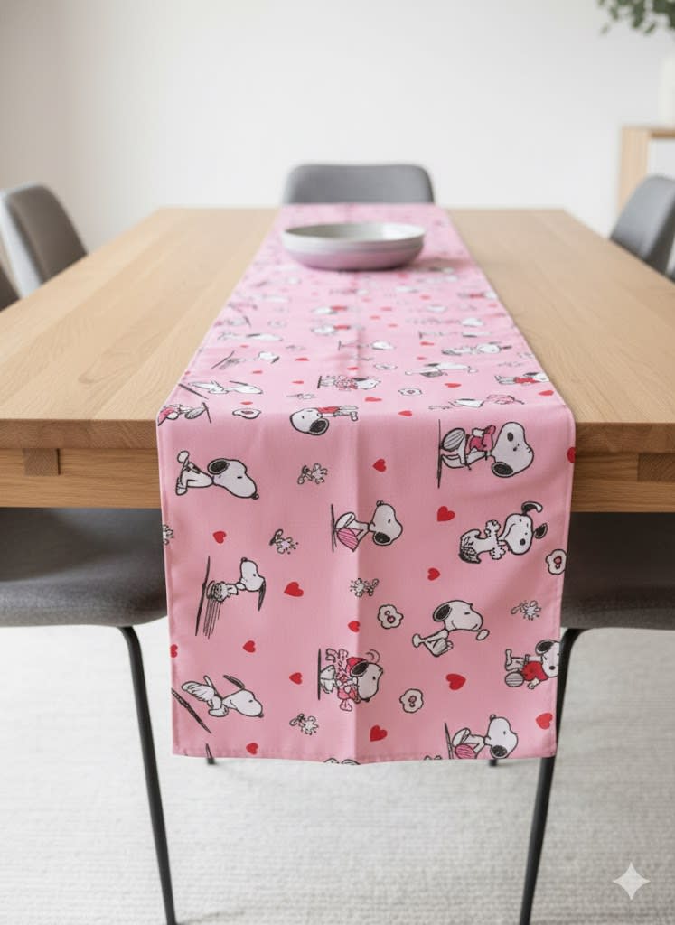 CAMINO DE MESA SNOOPY ROSADO3