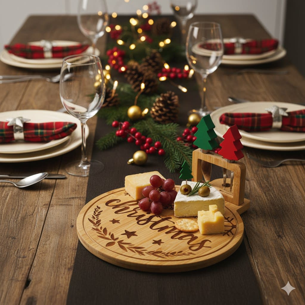 TABLA DE QUESOS Y PIQUEOS NAVIDAD 3PCS