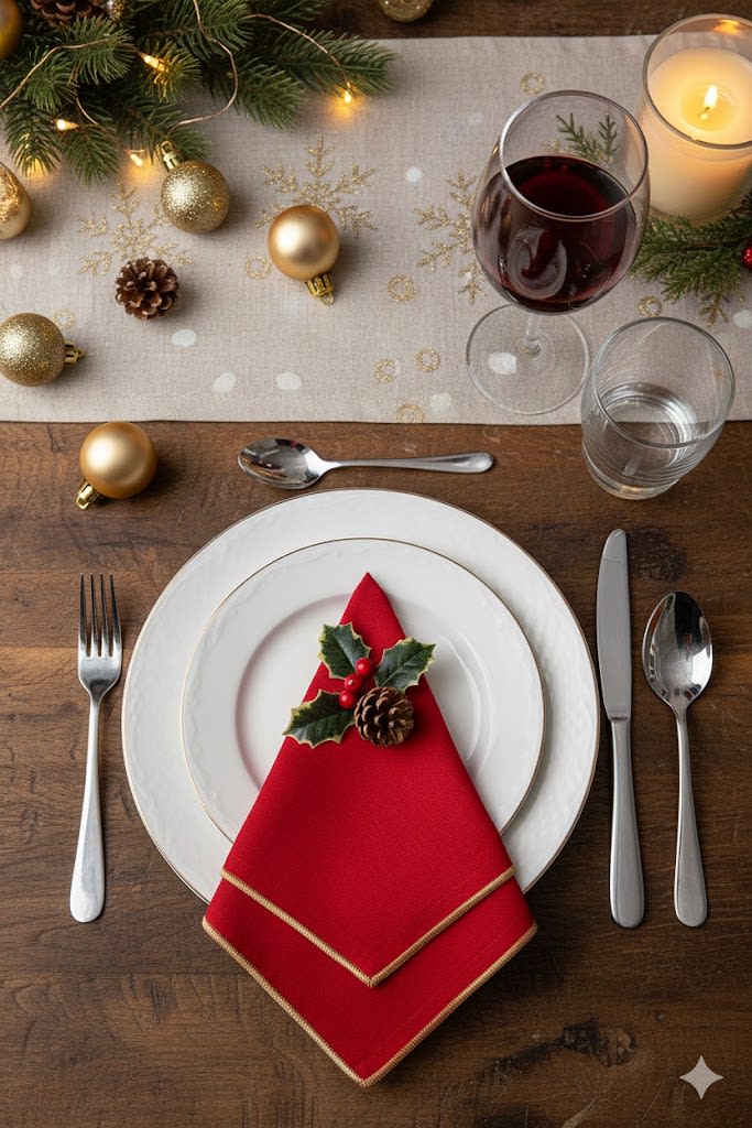 SERVILLETA DE TELA ROJO BELÉN1