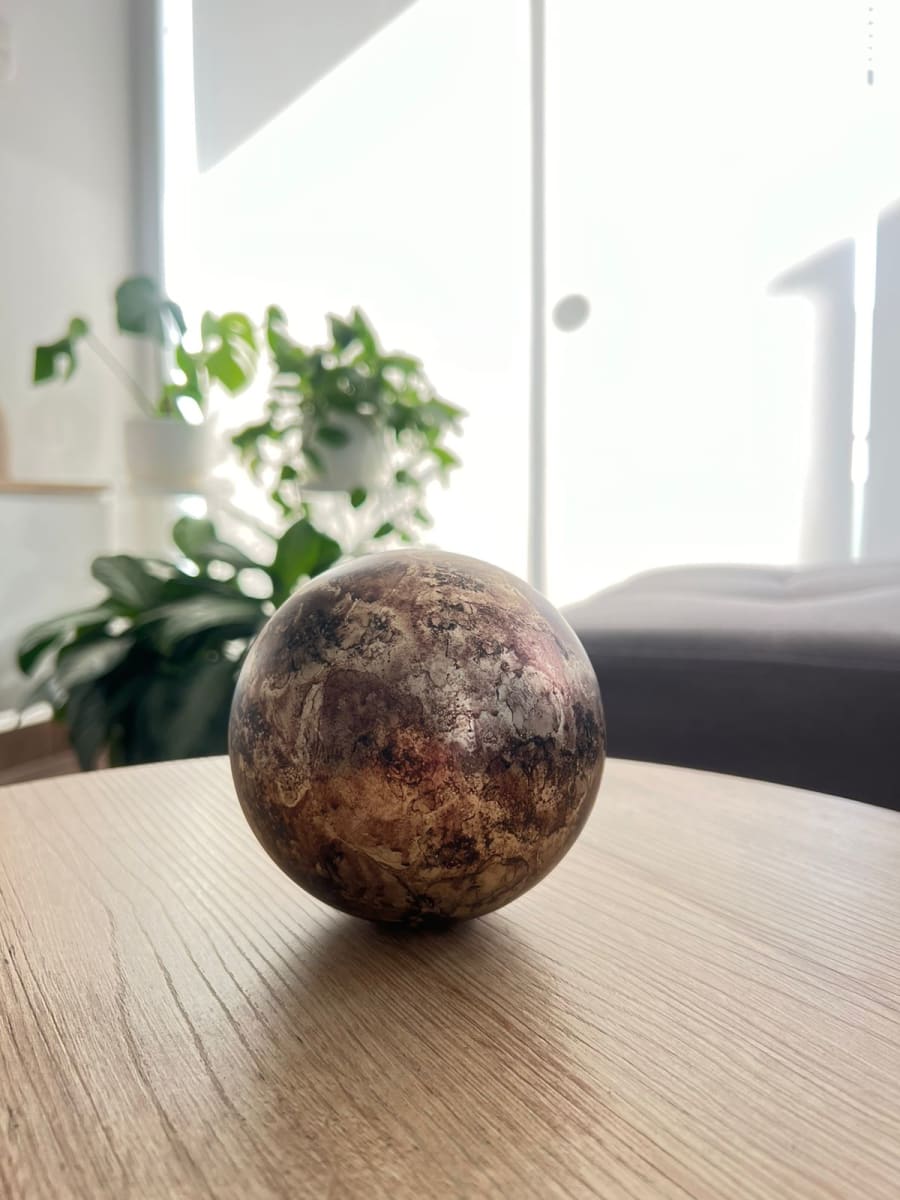 ESFERA DECORATIVA MARMOLEADO BROWN1