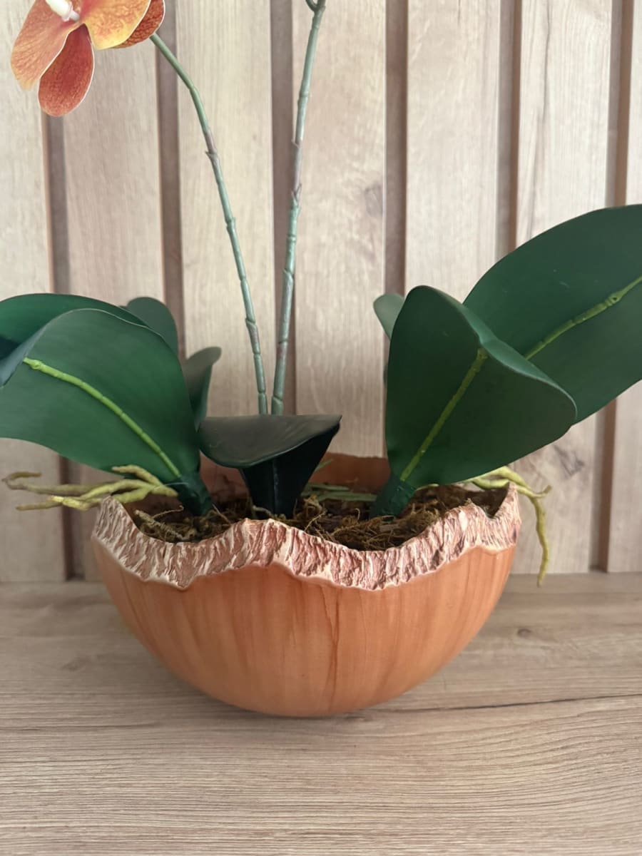 ARREGLO FLORAL ORQUIDEAS NARANJA WOOD2