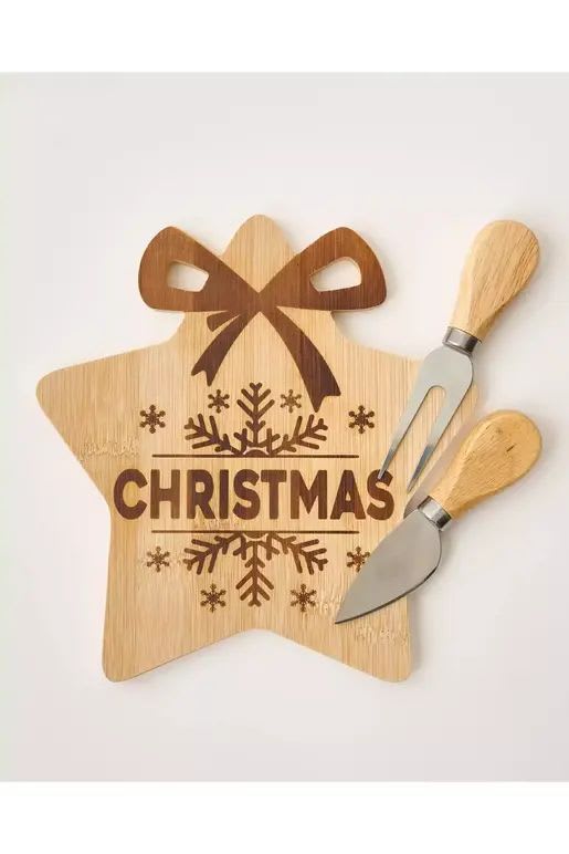 TABLA DE QUESOS Y PIQUEOS ESTRELLA NAVIDAD 3PCS 2