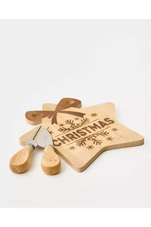 TABLA DE QUESOS Y PIQUEOS ESTRELLA NAVIDAD 3PCS3