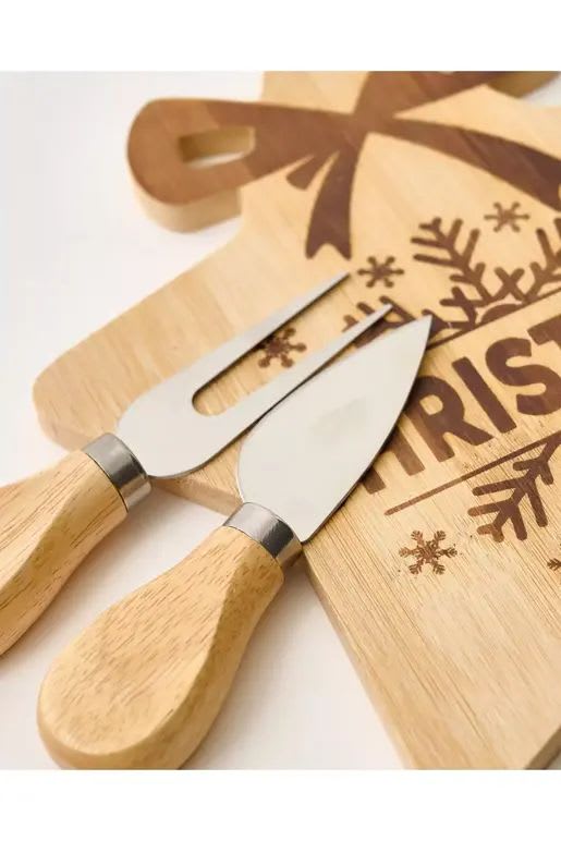 TABLA DE QUESOS Y PIQUEOS ESTRELLA NAVIDAD 3PCS6