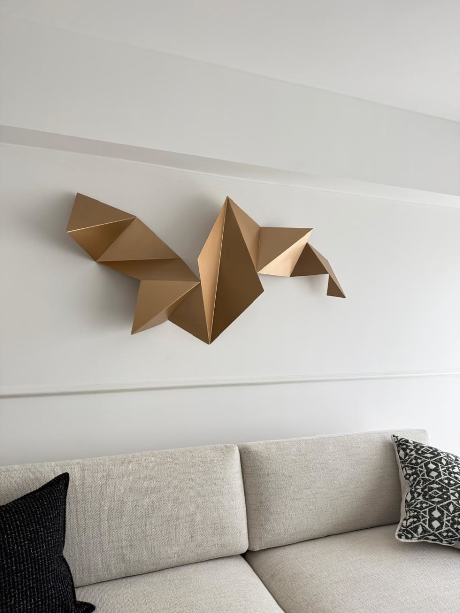 ESCULTURA DE PARED GEOMÉTRICA BRONCE1