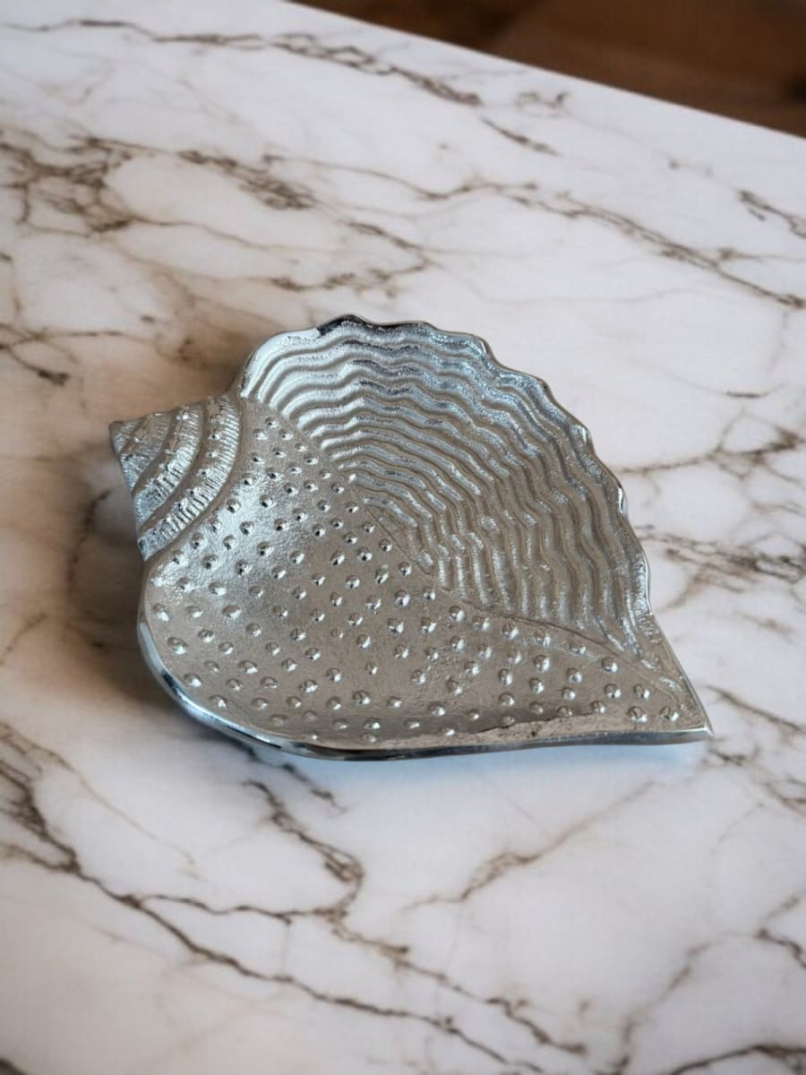 ADORNO BANDEJA CARACOL PLATEADA