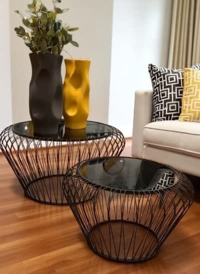 MESA DE CENTRO JG 2PZ TEJIDO METÁLICO5