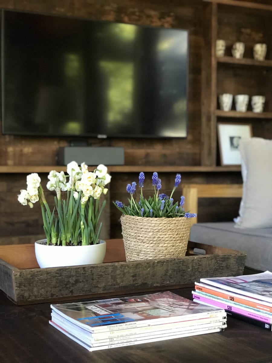 Canasto mediano con muscari azul1