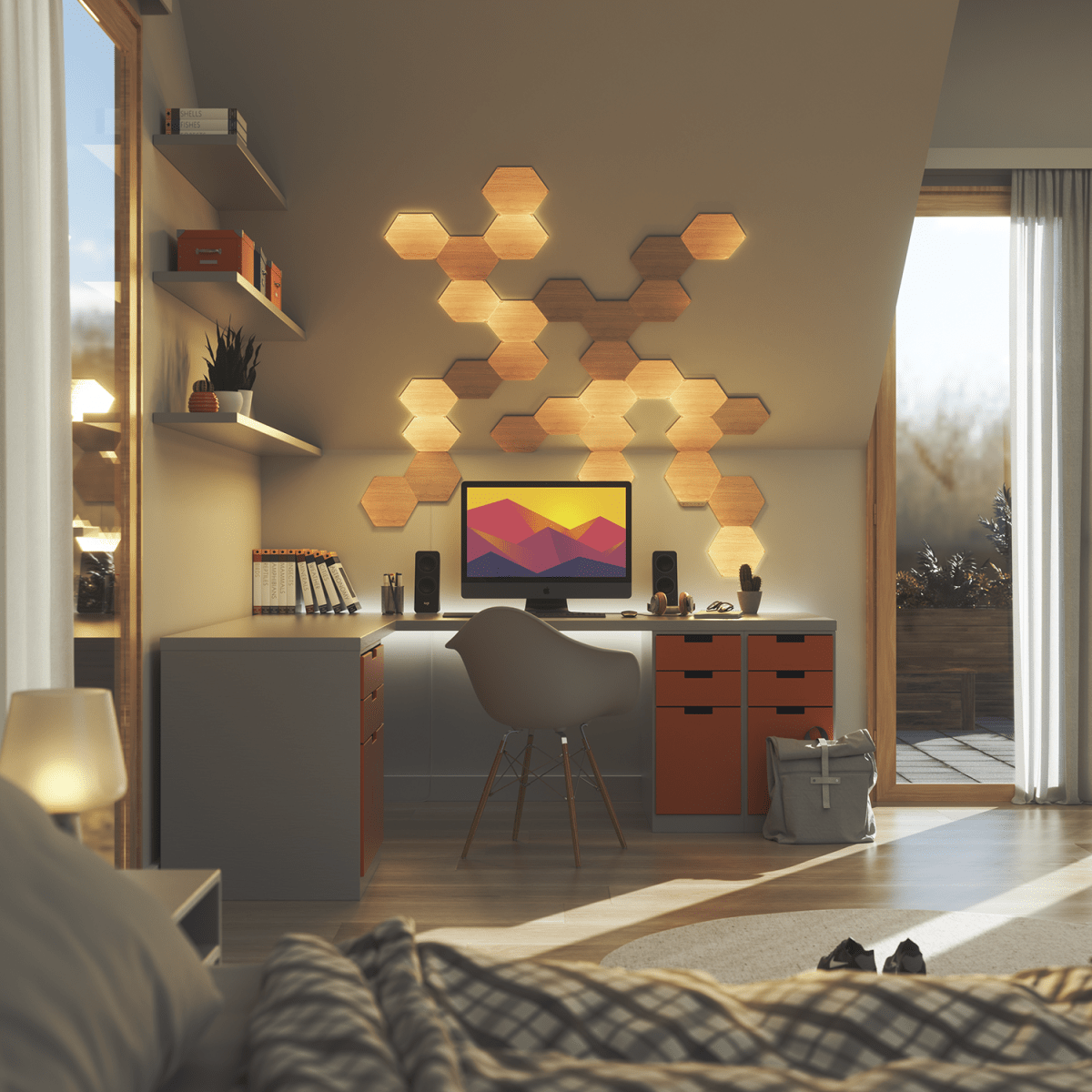 PANEL LED SMART NANOLEAF HEXAGONO WOOD8